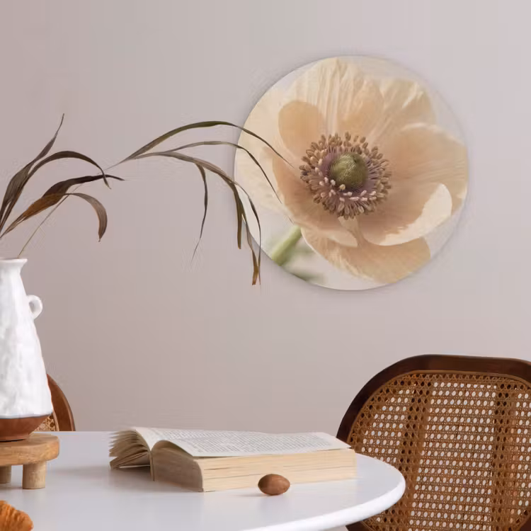 Bloem - Minimalistisch - Groen Akoestische PET Vilt - Rond klein -sfeer3