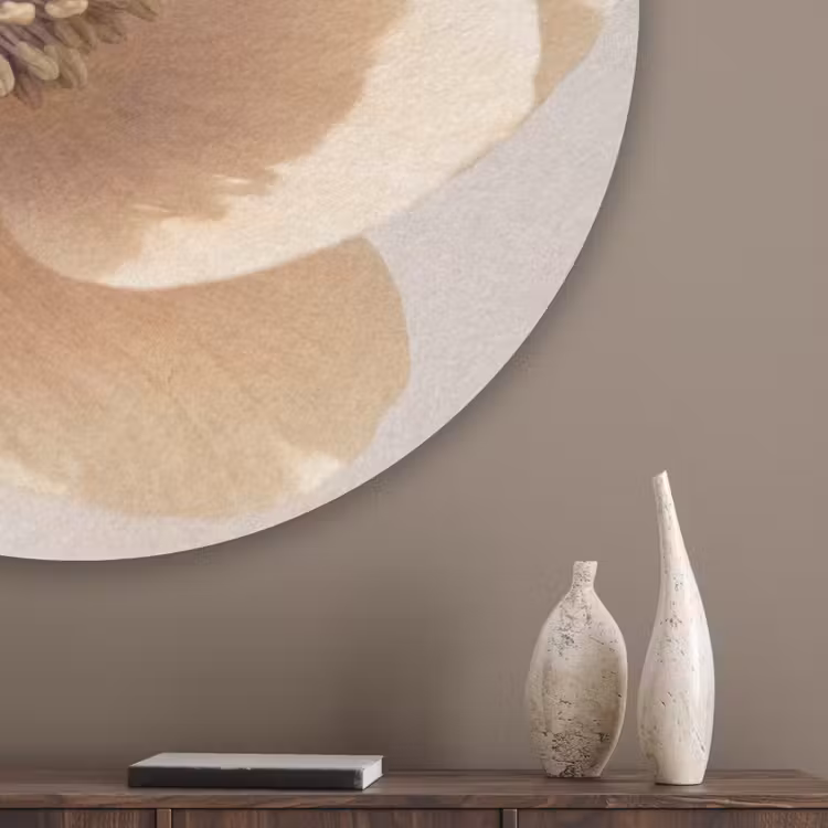 Bloem - Minimalistisch - Groen Akoestische PET Vilt - Rond klein -sfeer5_closeup