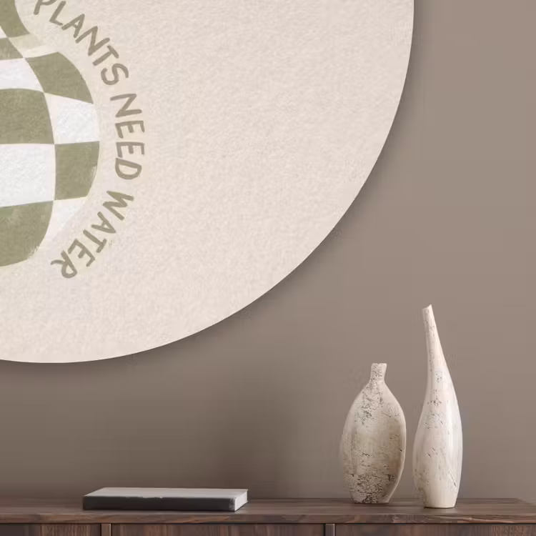 Bloem - Wit - Vaas - Quote Akoestische PET Vilt - Rond klein -sfeer5_closeup