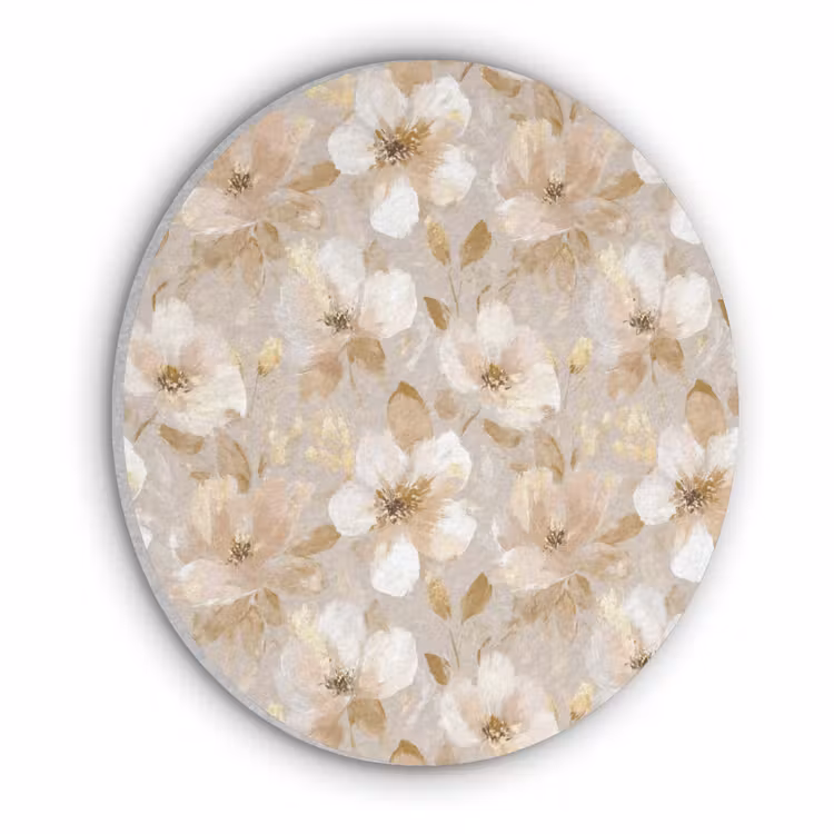 Bloemen - artistiek - Goud Akoestische PET Vilt - Rond klein 838 -3d