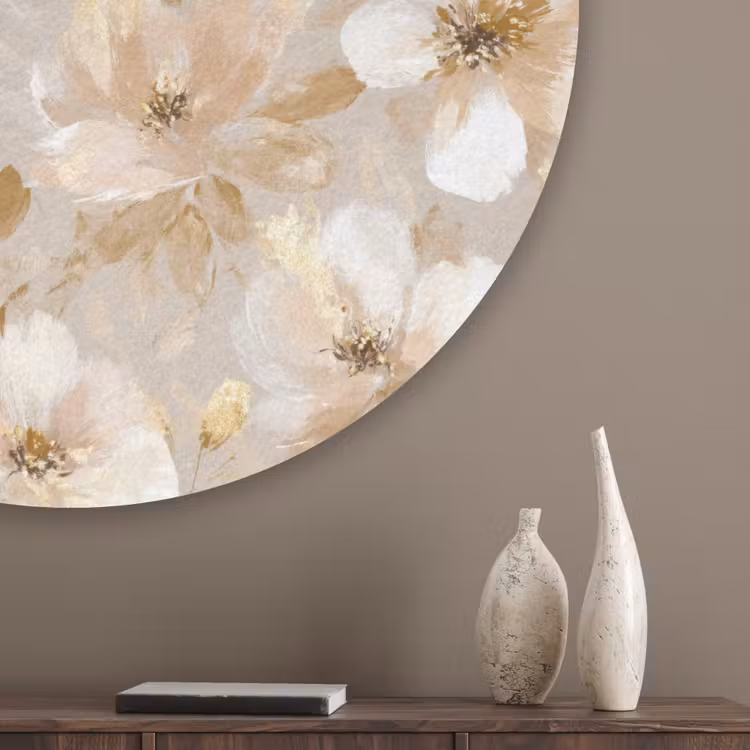 Bloemen - artistiek - Goud Akoestische PET Vilt - Rond klein 838 -sfeer5_closeup
