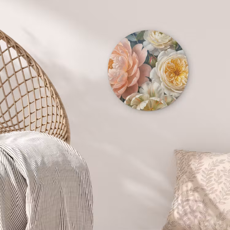 Bloemen - Boeket - Natuur - Klassiek - Kleurrijk Akoestische PET Vilt - Rond klein -sfeer4