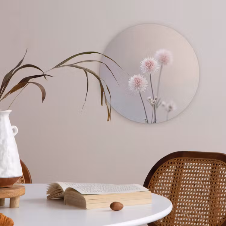 Bloemen - Bollen - Roze Akoestische PET Vilt - Rond klein -sfeer3