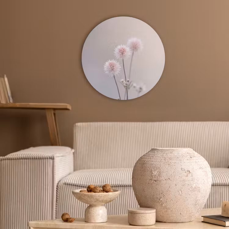 Bloemen - Bollen - Roze Akoestische PET Vilt - Rond klein -sfeer1