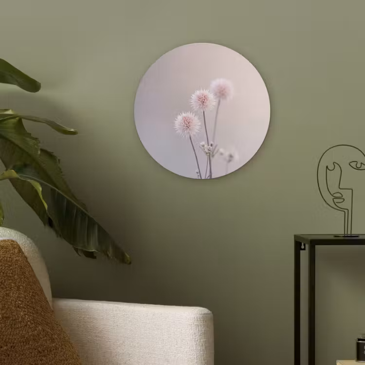Bloemen - Bollen - Roze Akoestische PET Vilt - Rond klein -sfeer2