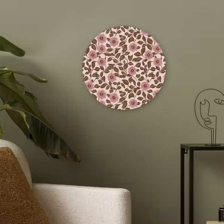 Bloemen - Bladeren - Kleurrijk Akoestische PET Vilt - Rond klein 838 -sfeer2