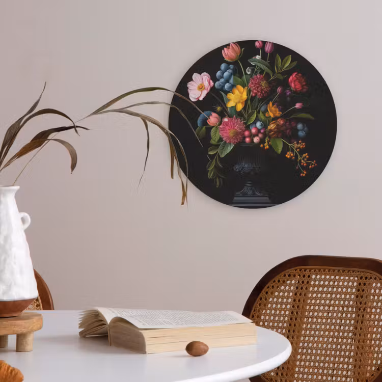 Bloemen - Vrolijk - Vaas Akoestische PET Vilt - Rond klein -sfeer3