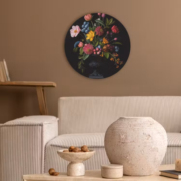 Bloemen - Vrolijk - Vaas Akoestische PET Vilt - Rond klein -sfeer1