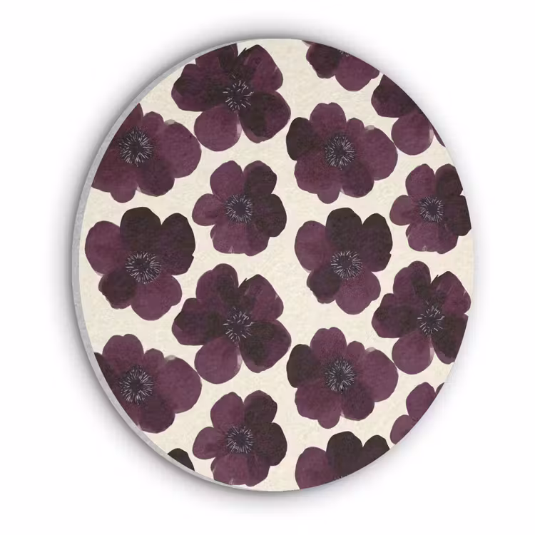 Bloemen - Aquarel - Paars Akoestische PET Vilt - Rond klein 838 -3d