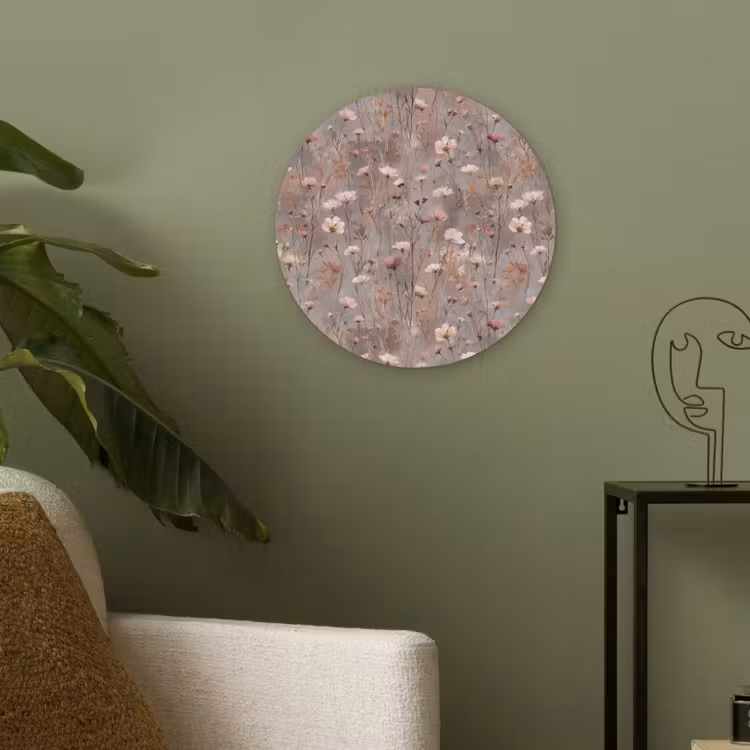 Bloemen - Wild - Pastel Akoestische PET Vilt - Rond klein 838 -sfeer2