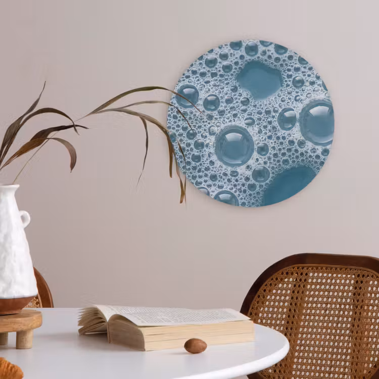 Schuim - Water - Textuur Akoestische PET Vilt - Rond klein -sfeer3