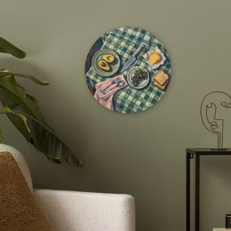Eten - Ontbijt - Tafel - Modern - Groen Akoestische PET Vilt - Rond klein -sfeer2