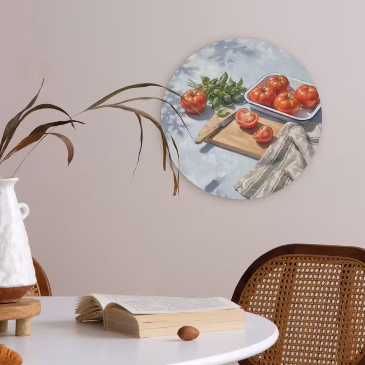 Eten - Keuken - Ingrediënten - Stillleven - Rood Akoestische PET Vilt - Rond klein -sfeer3