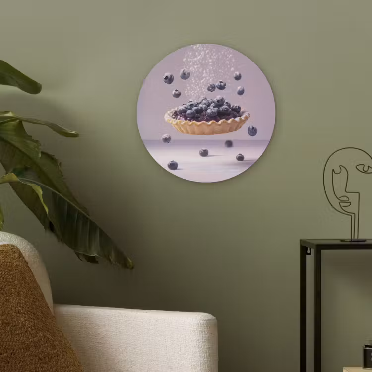 Eten - Taart - Bessen - Blauw Akoestische PET Vilt - Rond klein -sfeer2
