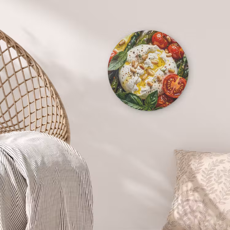 Eten - Groenten - Kaas - Modern - Vers Akoestische PET Vilt - Rond klein -sfeer4