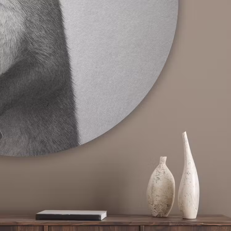 Vos - WC-ontstopper - Zwart - Wit Akoestische PET Vilt - Rond klein -sfeer5_closeup