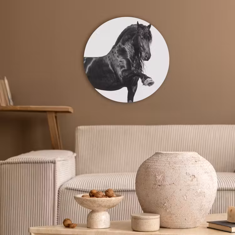 Fries - Hengst - Modern Akoestische PET Vilt - Rond klein -sfeer1