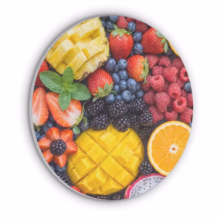 Fruit - Vers - Kleurrijk - Eten Akoestische PET Vilt - Rond klein -3d