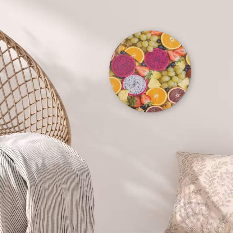 Fruit - Assortiment - Kleurrijk - Gezondheid Akoestische PET Vilt - Rond klein -sfeer4