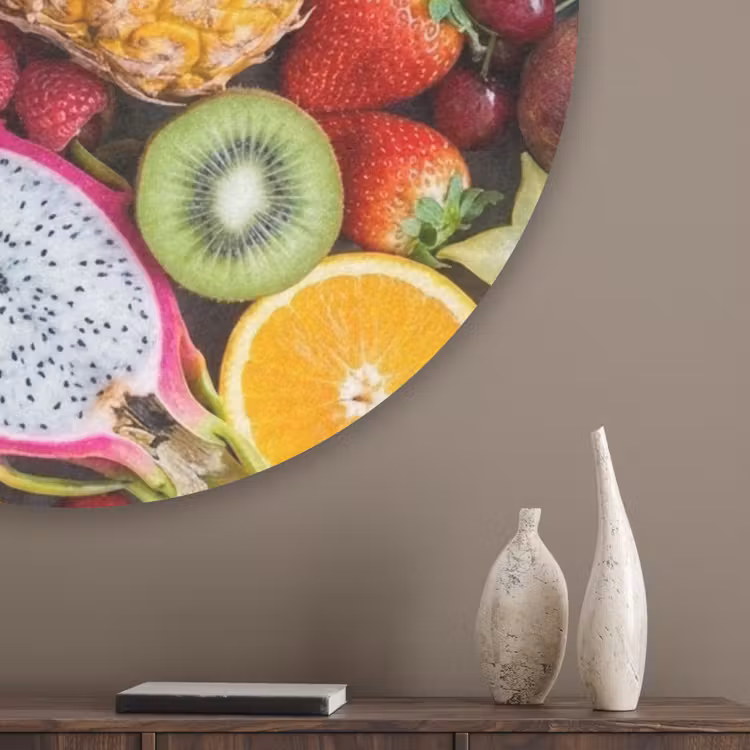 Fruit - Assortiment - Vers - Gezond - Kleurrijk Akoestische PET Vilt - Rond klein -sfeer5_closeup