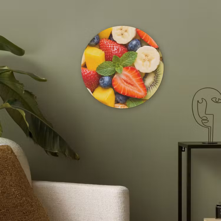 Fruit - Plakjes - Eten - Kleurrijk Akoestische PET Vilt - Rond klein -sfeer2
