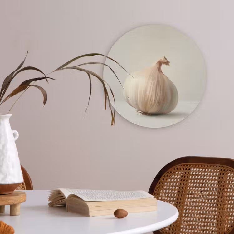 Knoflook - Natuurlijk - Beige Akoestische PET Vilt - Rond klein -sfeer3