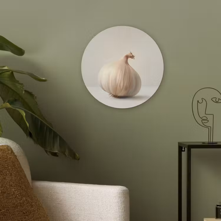 Knoflook - Natuurlijk - Beige Akoestische PET Vilt - Rond klein -sfeer2