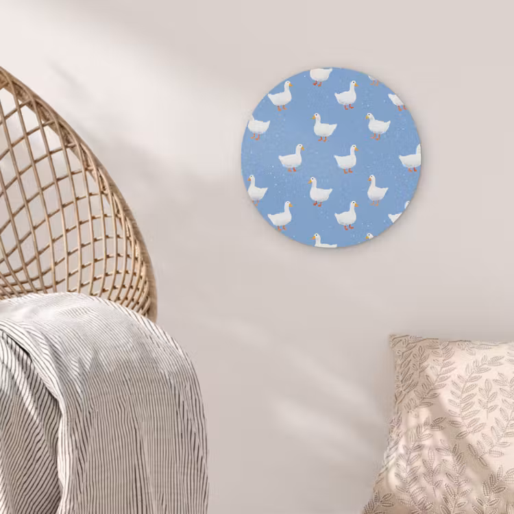 Ganzen - Elegant - Blauw Akoestische PET Vilt - Rond klein 838 -sfeer4