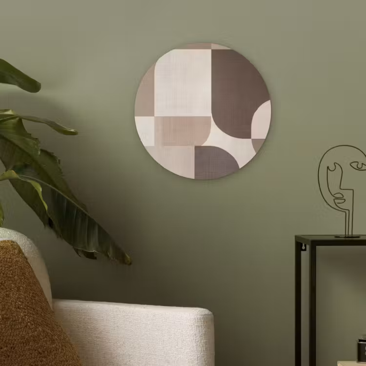 Geometrisch - Geweven structuur - Modern Akoestische PET Vilt - Rond klein -sfeer2