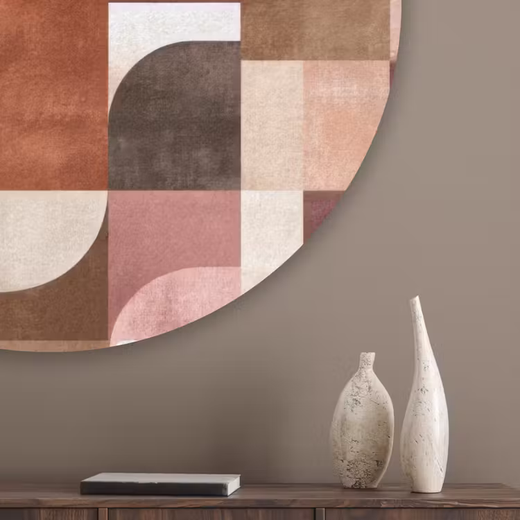 Geometrie - Modern - Retro Akoestische PET Vilt - Rond klein 838 -sfeer5_closeup