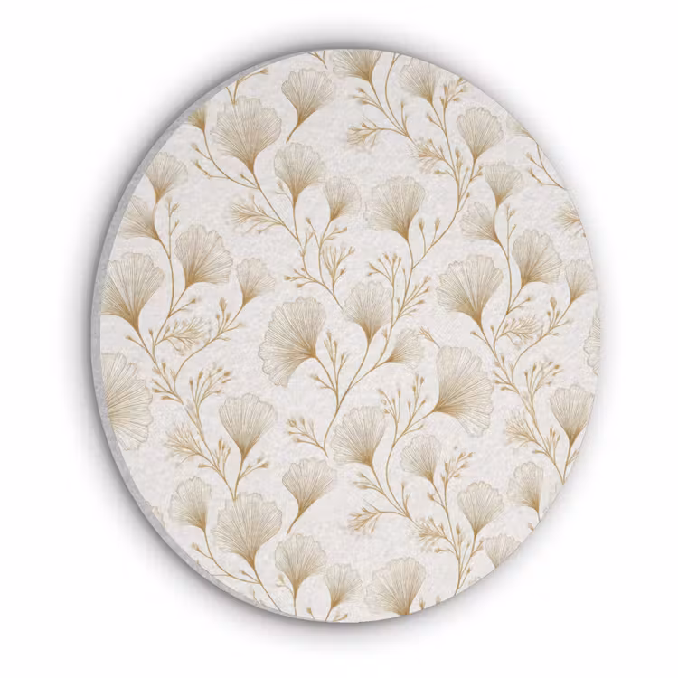 Ginkgo - Takken - Goud Akoestische PET Vilt - Rond klein 838 -3d