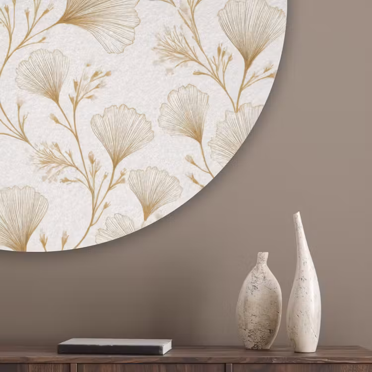Ginkgo - Takken - Goud Akoestische PET Vilt - Rond klein 838 -sfeer5_closeup