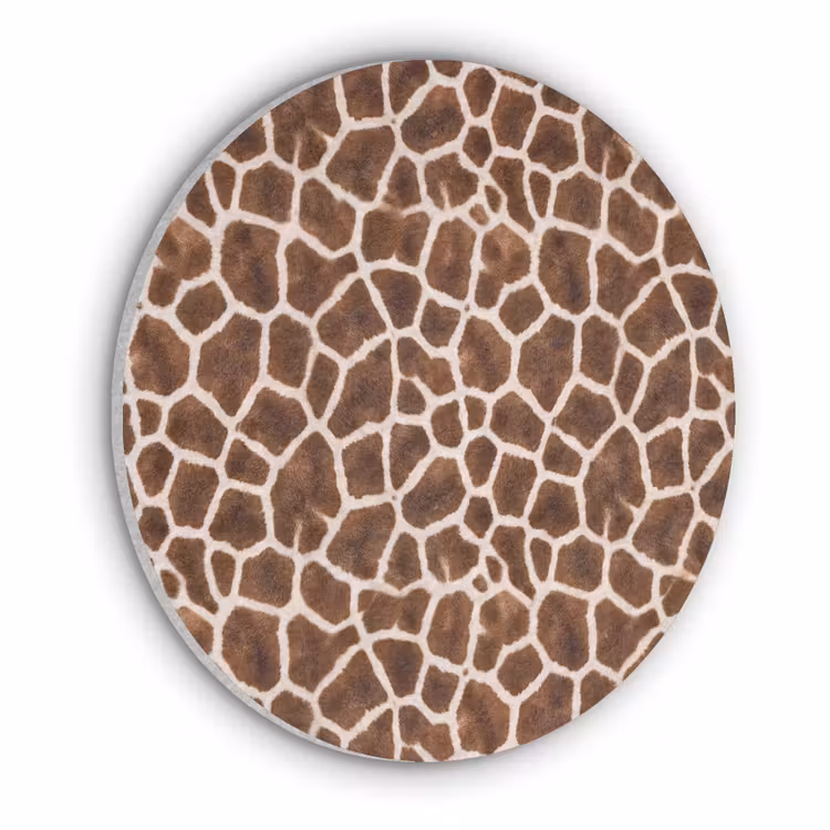 Giraf - Vacht - Klassiek - Bruin Akoestische PET Vilt - Rond klein -3d