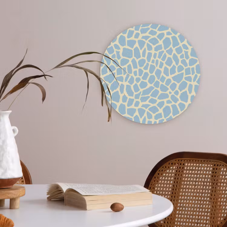 Giraf - Modern - Blauw Akoestische PET Vilt - Rond klein 838 -sfeer3