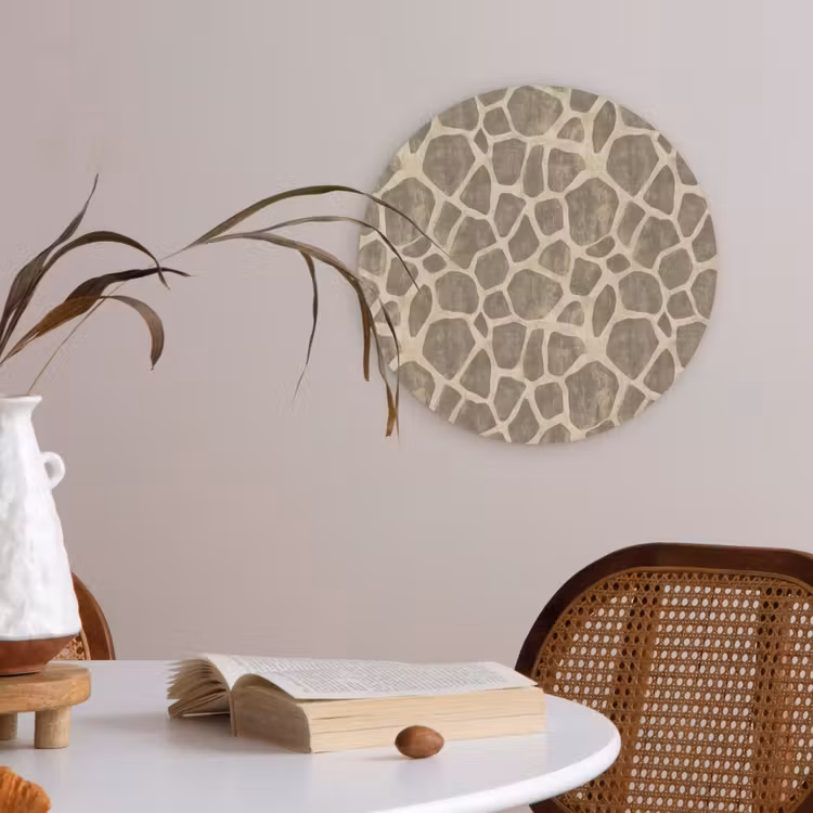 Giraf - Patroon - Beige - Bruin Akoestische PET Vilt - Rond klein 838 -sfeer3