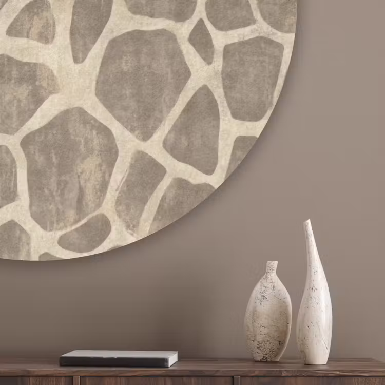 Giraf - Patroon - Beige - Bruin Akoestische PET Vilt - Rond klein 838 -sfeer5_closeup