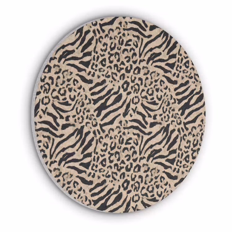 Giraf - Zebra - Motief - Bruin Akoestische PET Vilt - Rond klein 838 -3d
