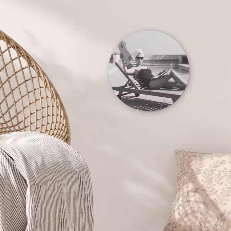 Glamour - Modern - Zwart - Wit Akoestische PET Vilt - Rond klein -sfeer4
