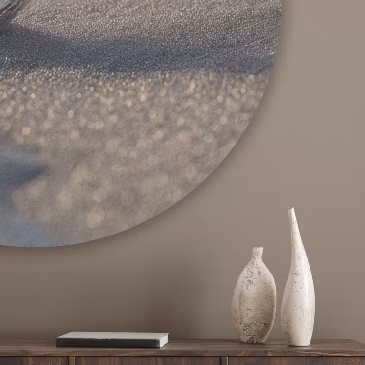 Glazenfles - Post - Zee - Zand Akoestische PET Vilt - Rond klein -sfeer5_closeup