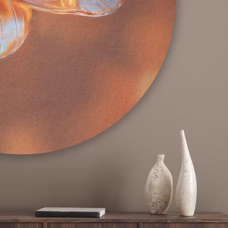 Glazen - Bloem - Zonlicht Akoestische PET Vilt - Rond klein -sfeer5_closeup