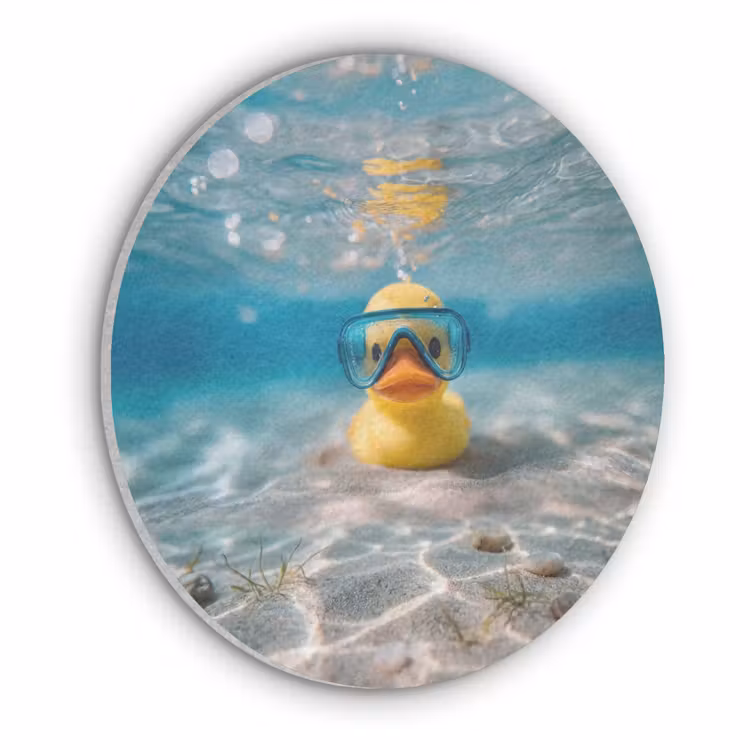 Duikbril - Eend - Water Akoestische PET Vilt - Rond klein -3d
