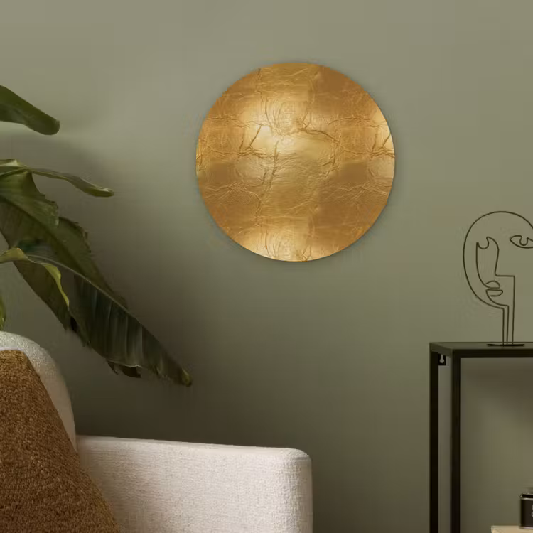 Bladgoud - Vintage - Textuur - Warm Goud Akoestische PET Vilt - Rond klein 838 -sfeer2
