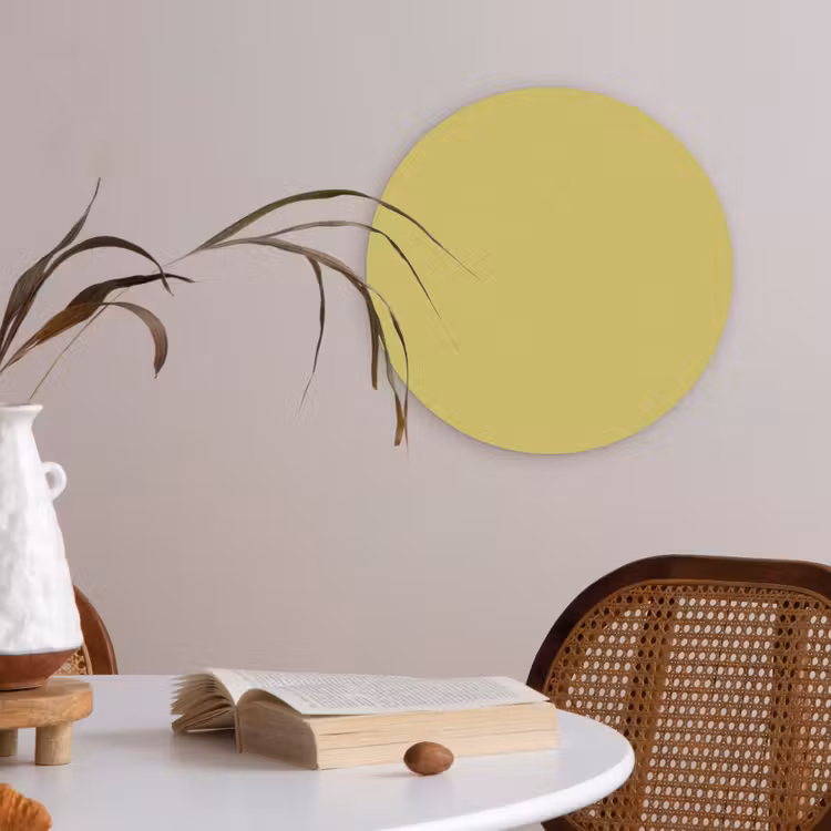 Golden - Ochre - Geel Akoestische PET Vilt - Rond klein 838 -sfeer3