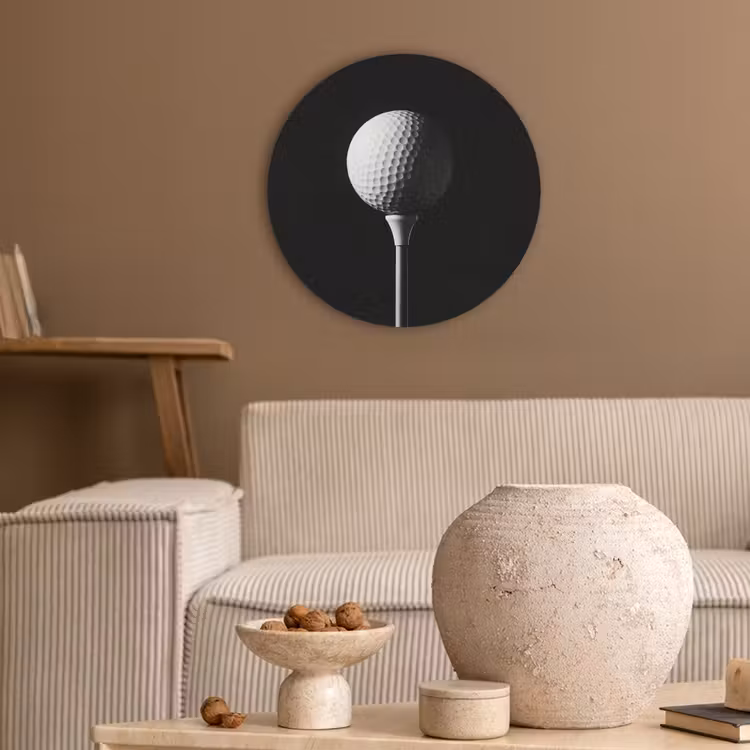 Golfbal - Minimalistisch - Wit Akoestische PET Vilt - Rond klein -sfeer1