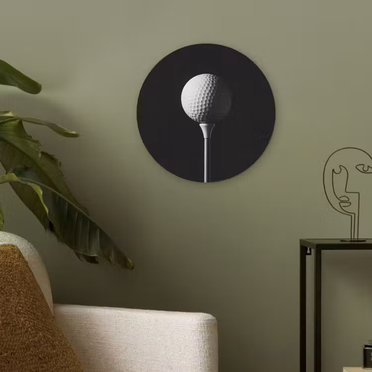 Golfbal - Minimalistisch - Wit Akoestische PET Vilt - Rond klein -sfeer2
