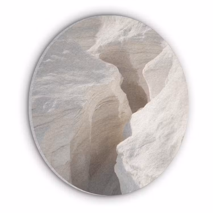 Kloof - Wit - Sneeuw Akoestische PET Vilt - Rond klein -3d