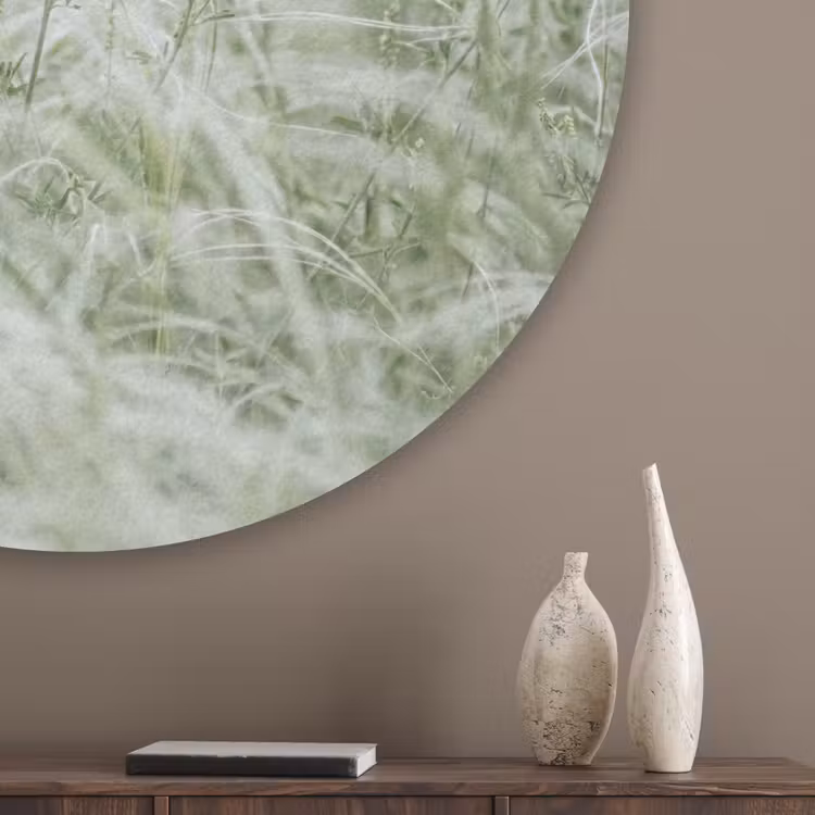 Grassen - Minimalistisch - Groen Akoestische PET Vilt - Rond klein -sfeer5_closeup