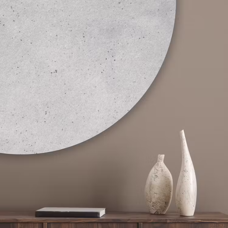 Grijs - Beton - Neutraal Akoestische PET Vilt - Rond klein 838 -sfeer5_closeup