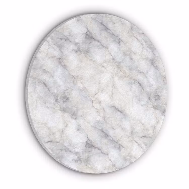 Grijs - Marmer - Gedetailleerd Akoestische PET Vilt - Rond klein 838 -3d
