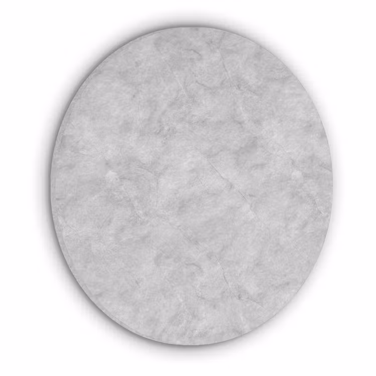Grijs - Marmer - Mat Akoestische PET Vilt - Rond klein 838 -3d